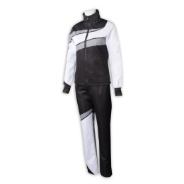 WTV175 Online Order Women's Sport Suit Design Black and White Contrast Sport Suit Sport Suit Factory 100% Polyester  WTV175 Online Order Women's Sport Suit Design Black and White Contrast Sport Suit Sport Suit Factory 100% Polyester